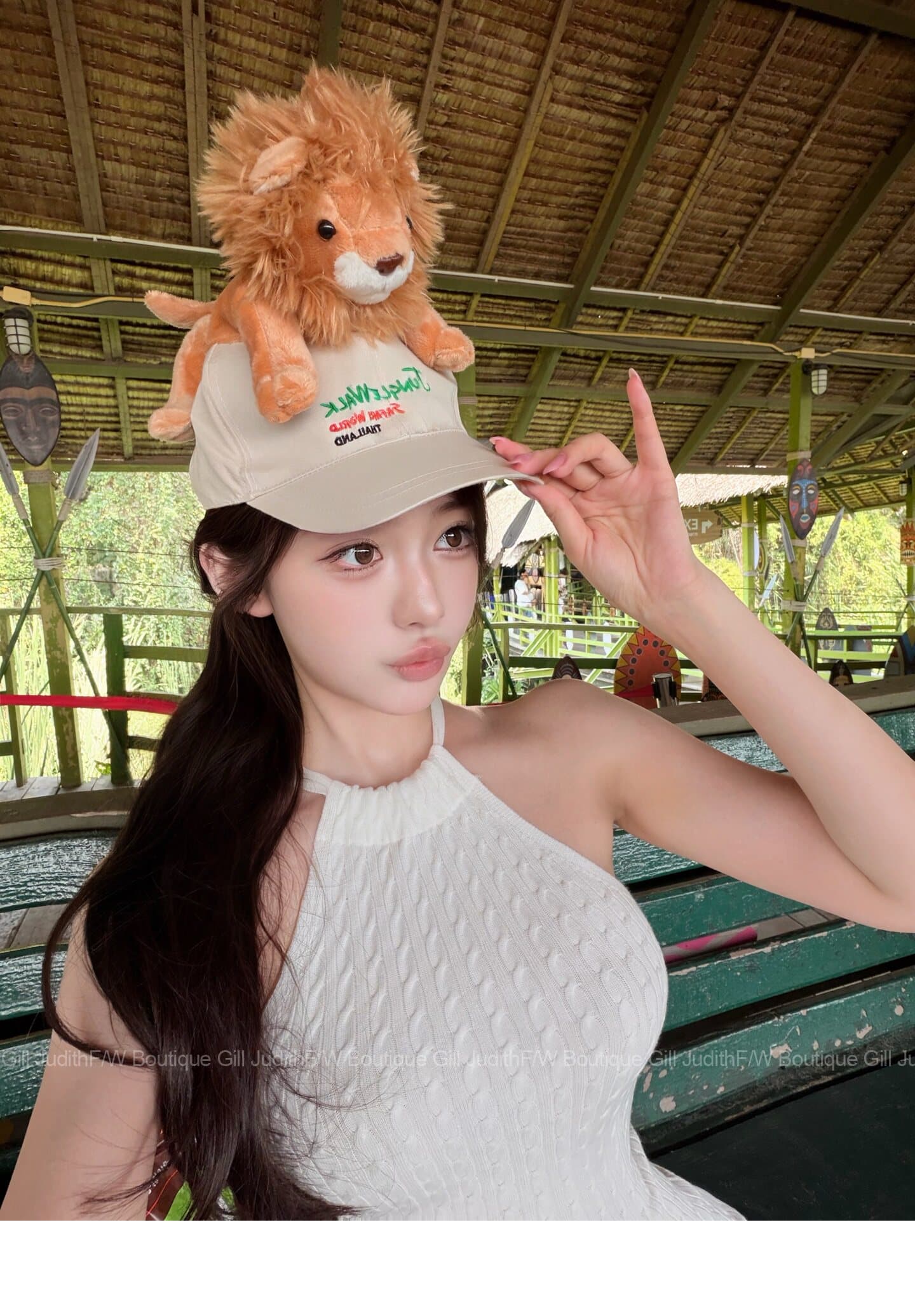 한 비 지아 화이트 행침 목 레이스업 꽈배기 허리 수축 여성 드레스 여름 민소매 새는 어깨 슬림해 보이는 우산 진자 한 마디 치마 상세 이미지 22