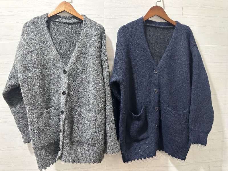 루즈핏 느긋한 바람 블루 색상 긴팔 스웨터 여성 코트 가을 새로운 부드러운 찹쌀 다용도 니트 오픈 가디건 상세 이미지 7