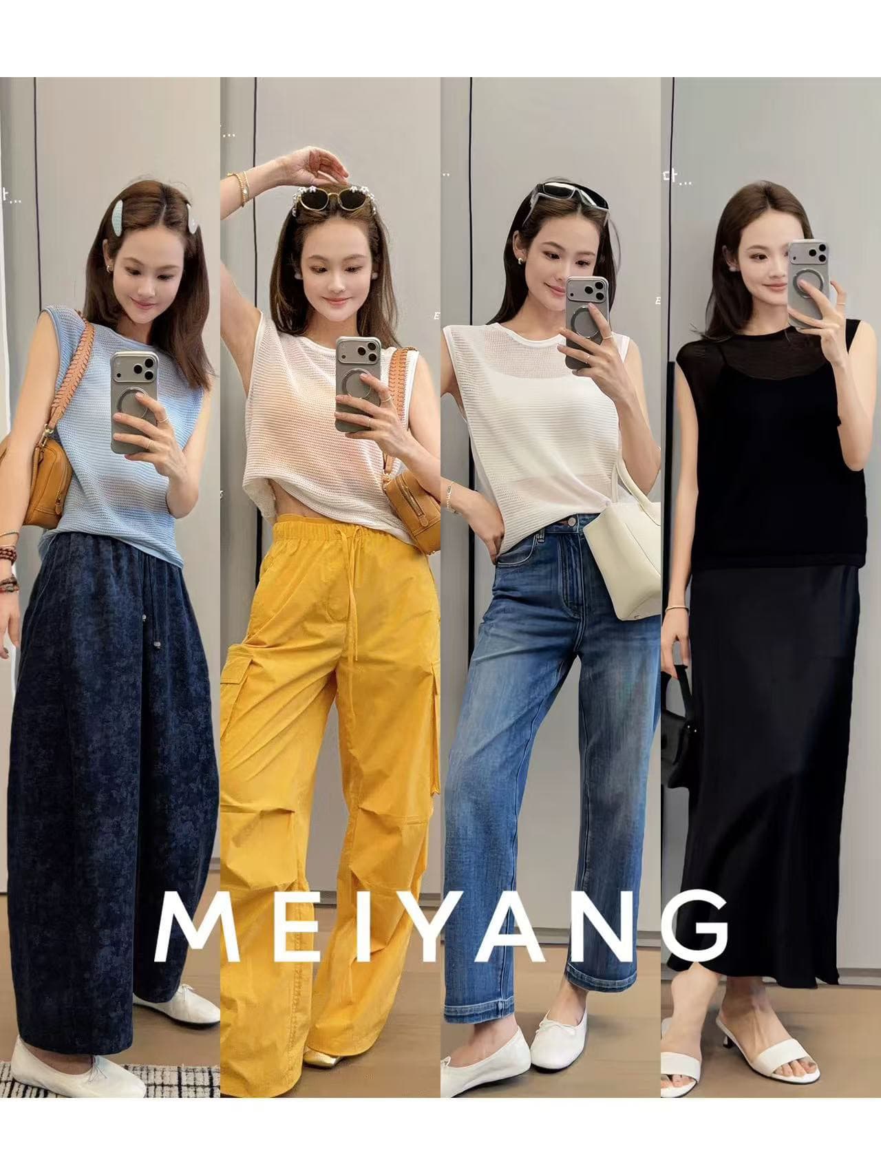 아름다움 대양 meiyang 바다 소금 멜라루카 아세트산 조끼 높음 비틀림 홀로우 아웃 니트 라운드 넥 a0223 이미지 3