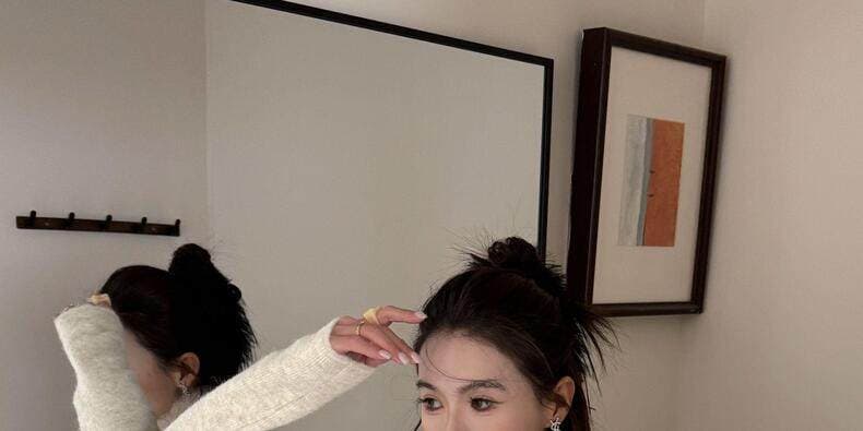 두꺼운 스타일 루즈핏 종류 박쥐 오픈 가디건 드레스 모피 칼라 3종 세트 디자이너 다용도 가을 겨울 패션 한 부서 세트 상세 이미지 9