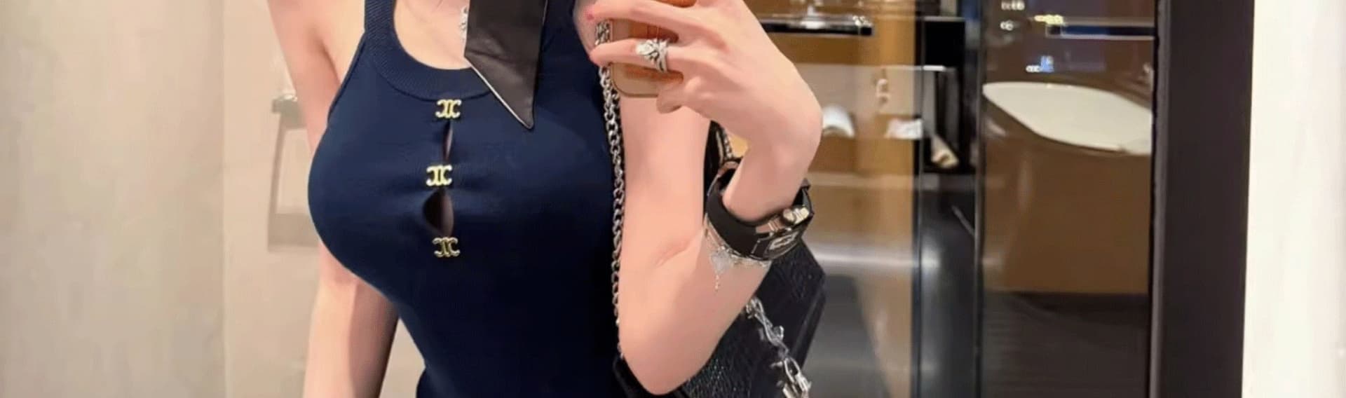 진한 파란색 로얄 자매 센스 행침 목 여성 드레스 섹시함 핫걸 몸매 가꾸기 슬림해 보이는 타이트 스커트 명문 여성 연회 작은 드레스 상세 이미지 18
