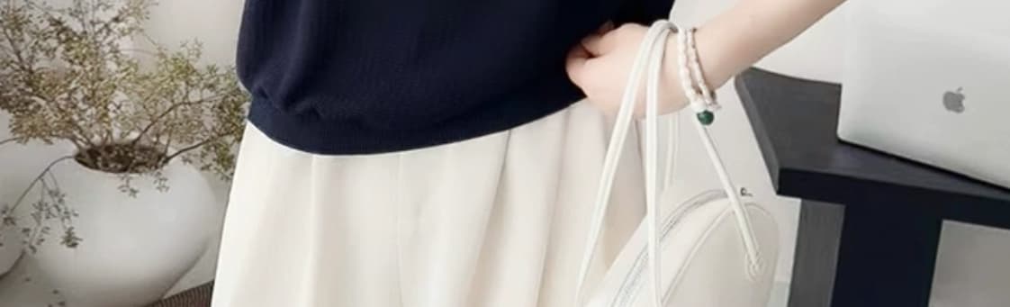 작은 폴로 칼라 패치워크 색상 나비 매듭 자수 반팔 티셔츠 여성 작은 샤넬 스타일 연령 감소 루즈핏 품격 얼음 실크 니트 스웨터 트렌디 상세 이미지 3