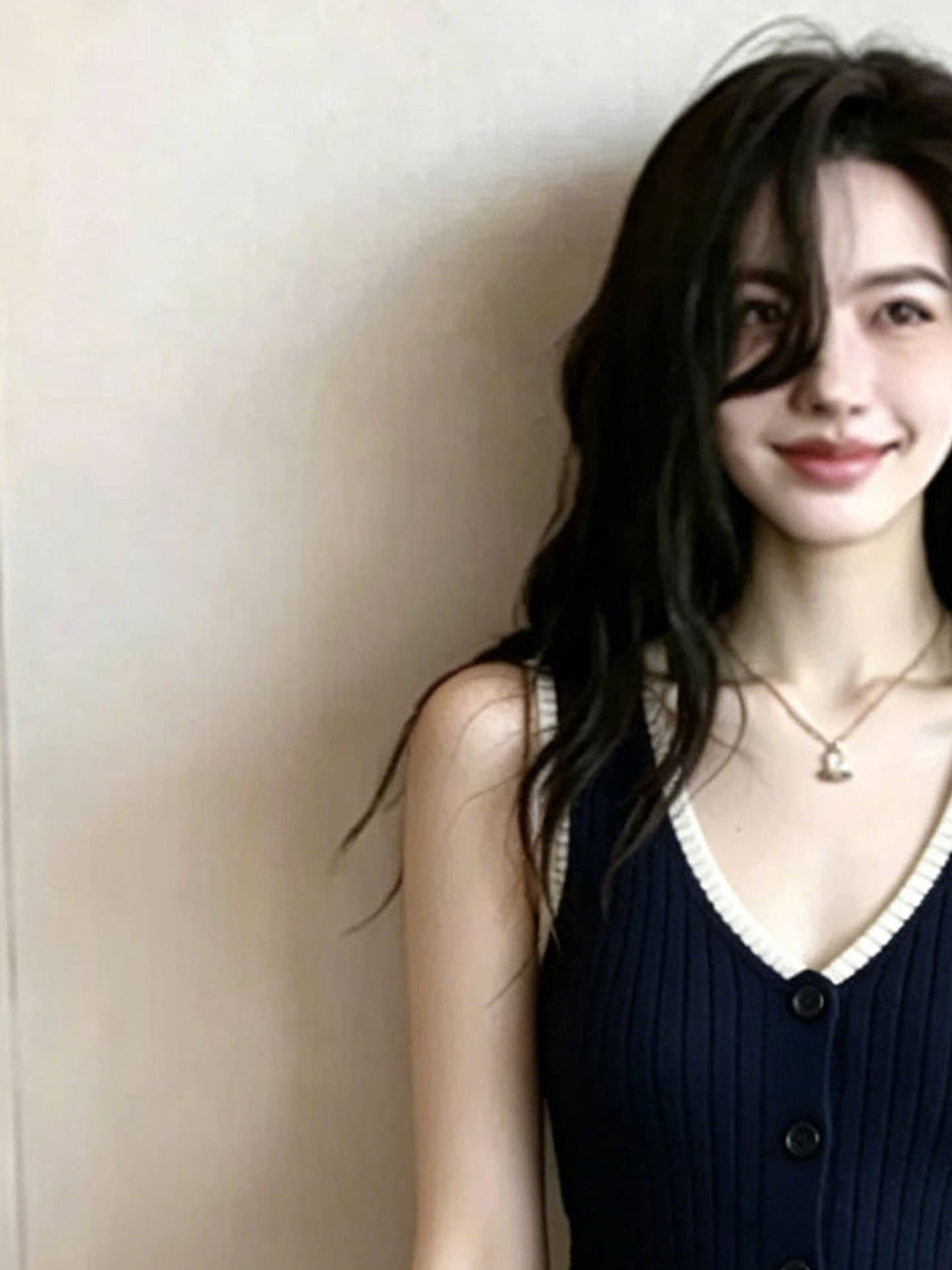 순수한 욕망 섹시함 달콤한 핫걸 레트로 패치워크 색상 캐미솔 외출용 여름 아름다운 아름다운 니트 민소매 맨위 상세 이미지 3