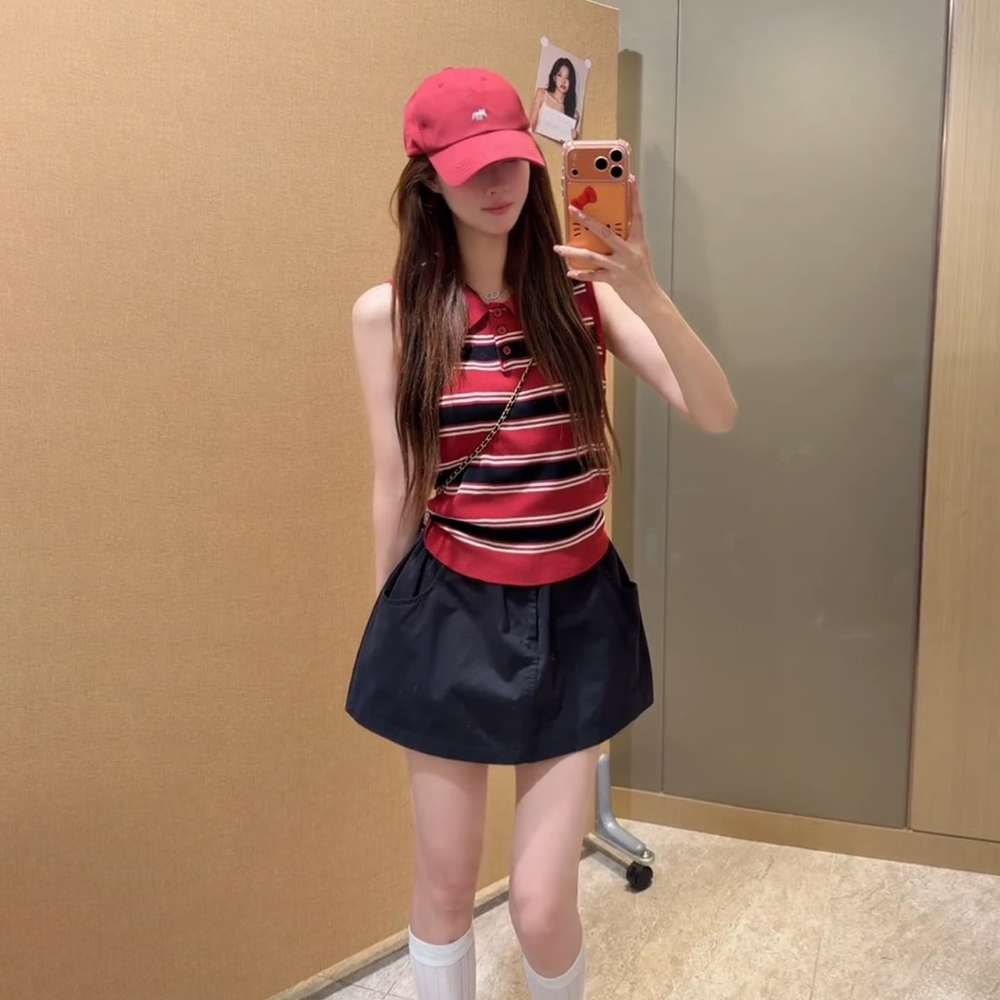 2026 새로운 폭발 스트라이프 POLO 셔츠 여성 여름 작은 키 맨위 상세 이미지 2