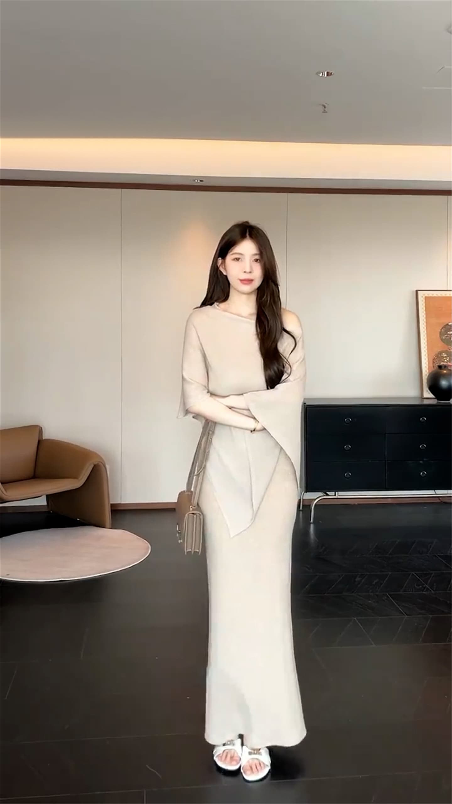 느긋한 바람 숄 니트 슬립 드레스 아이들 2025 새로운 한 부서 이른 가을 착용 가져 가라. 에이즈 환자 세트 롱 스커트 상세 이미지 6