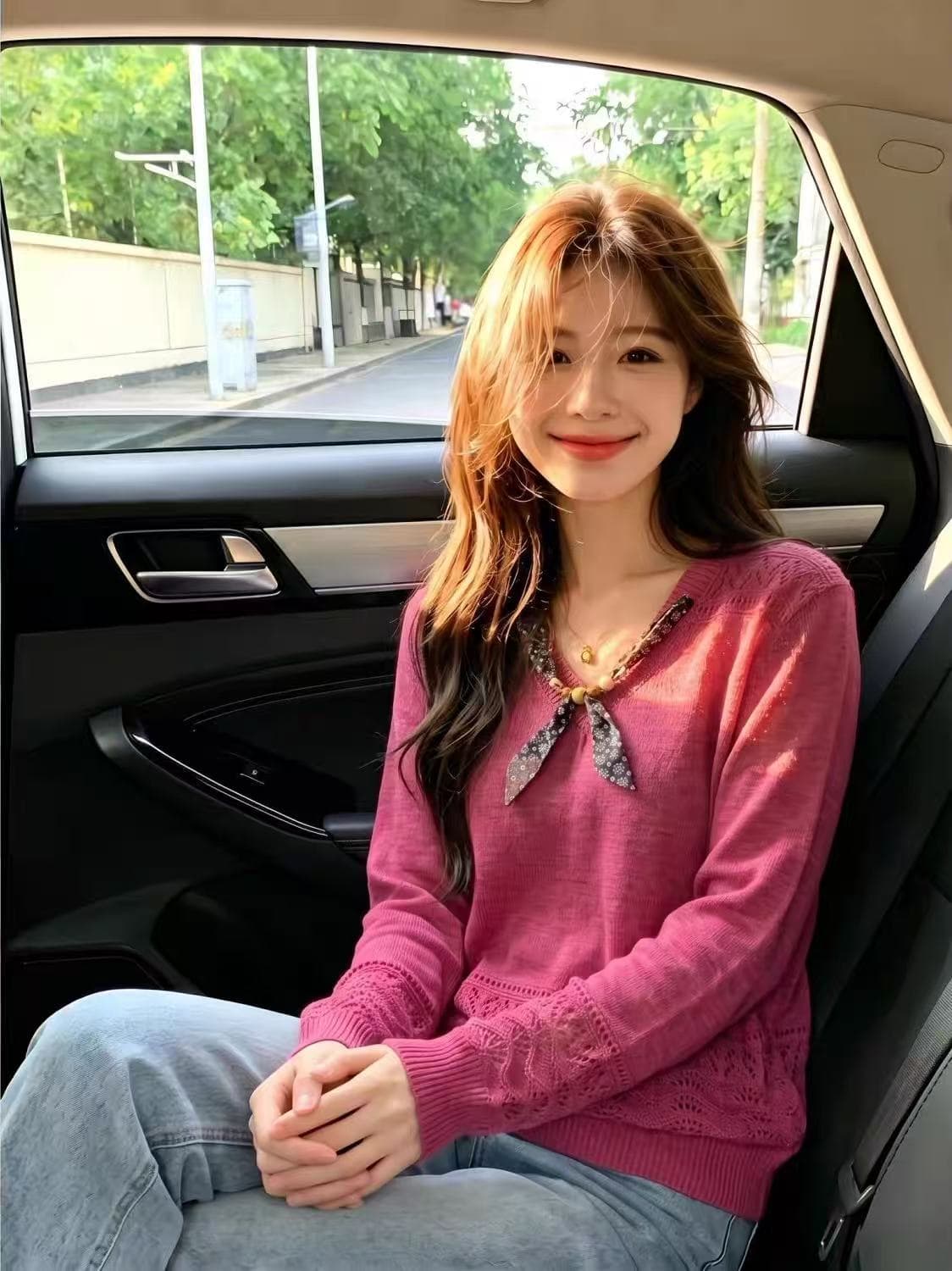 프랑스식 홀로우 아웃 스카프 장식 니트 스웨터 여성 2026 여름 빅 사이즈 지방 mm 고급 센스 자수 폭발 얼음 실크 맨위 상세 이미지 2