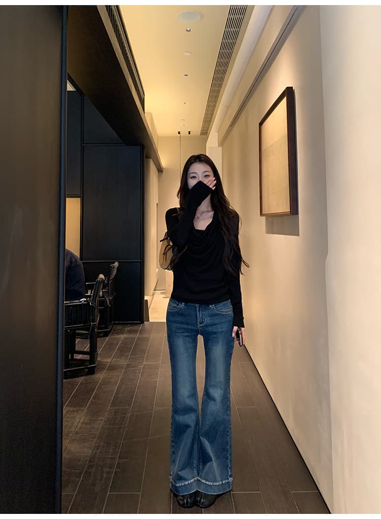 pusumede 독점적인 마음 품격 흔들다 칼라 양모 니트 스웨터 여성 스웨터 고급 센스 몸매 가꾸기 슬림해 보이는 맨위 상세 이미지 25