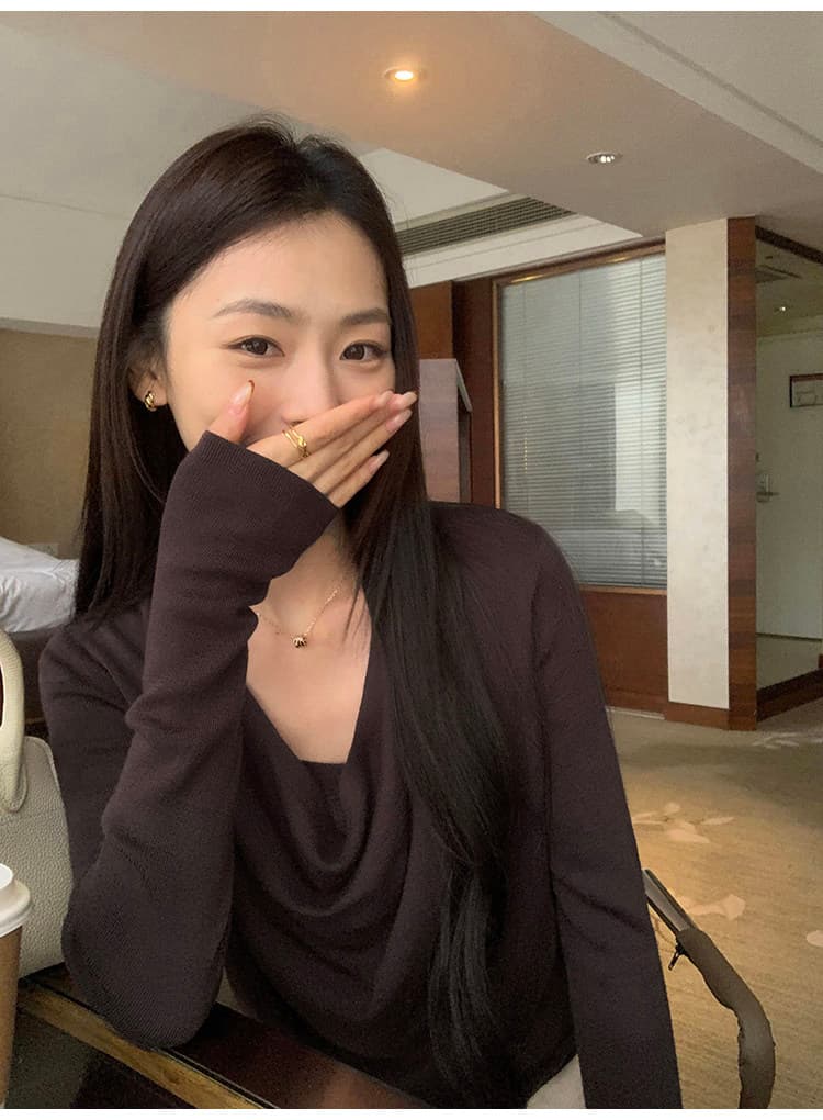 pusumede 독점적인 마음 품격 흔들다 칼라 양모 니트 스웨터 여성 스웨터 고급 센스 몸매 가꾸기 슬림해 보이는 맨위 상세 이미지 41