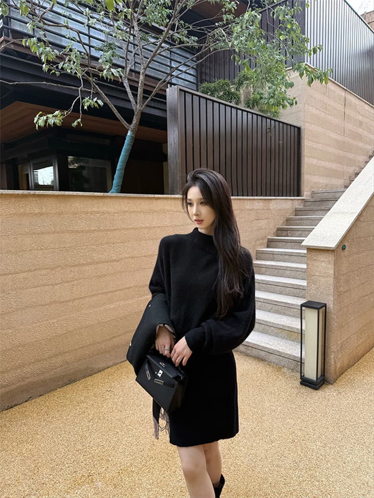 품격 허리 수축 타이트 스커트 스웨터 치마 2026 가을 겨울 새로운 몸매 가꾸기 인사이드 가져 가라. 니트 드레스 벨트 포함 상세 이미지 11