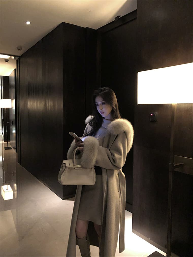 품격 허리 수축 타이트 스커트 스웨터 치마 2026 가을 겨울 새로운 몸매 가꾸기 인사이드 가져 가라. 니트 드레스 벨트 포함 상세 이미지 13