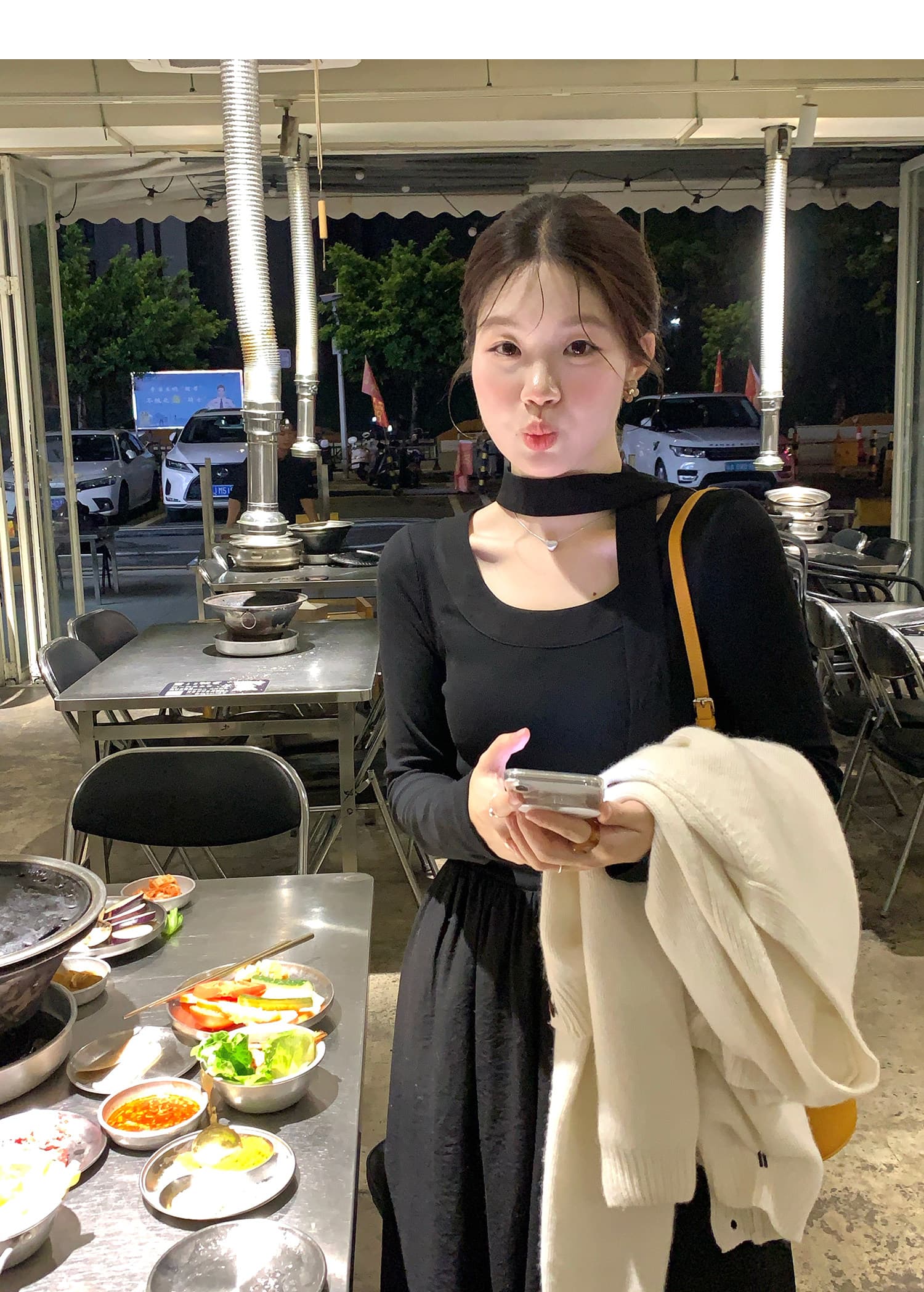화재 화재 화재 우유 서리 복숭아 복숭아 한국 스타일 행침 목 니트 긴 소매 여성 드레스 부드러운 바람 허리 수축 봄 드레스 롱 스커트 상세 이미지 34