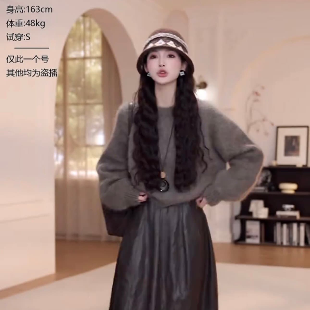 anyan 이른 가을 새로운 라운드 넥 단색 스웨터 긴팔 yy894 상세 이미지 2