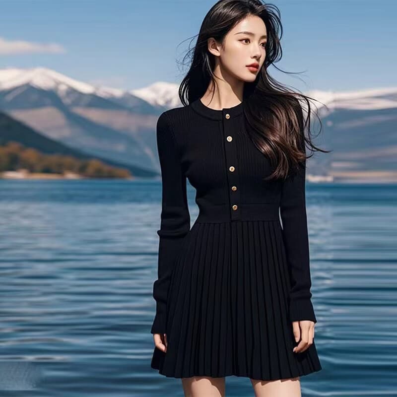 검정색 샤오시엔 그는 벤 바람 드레스 아이들 조기 봄 2026 년 새로운 작은 키 고급 센스 봄 착용 가져 가라. 상세 이미지 6