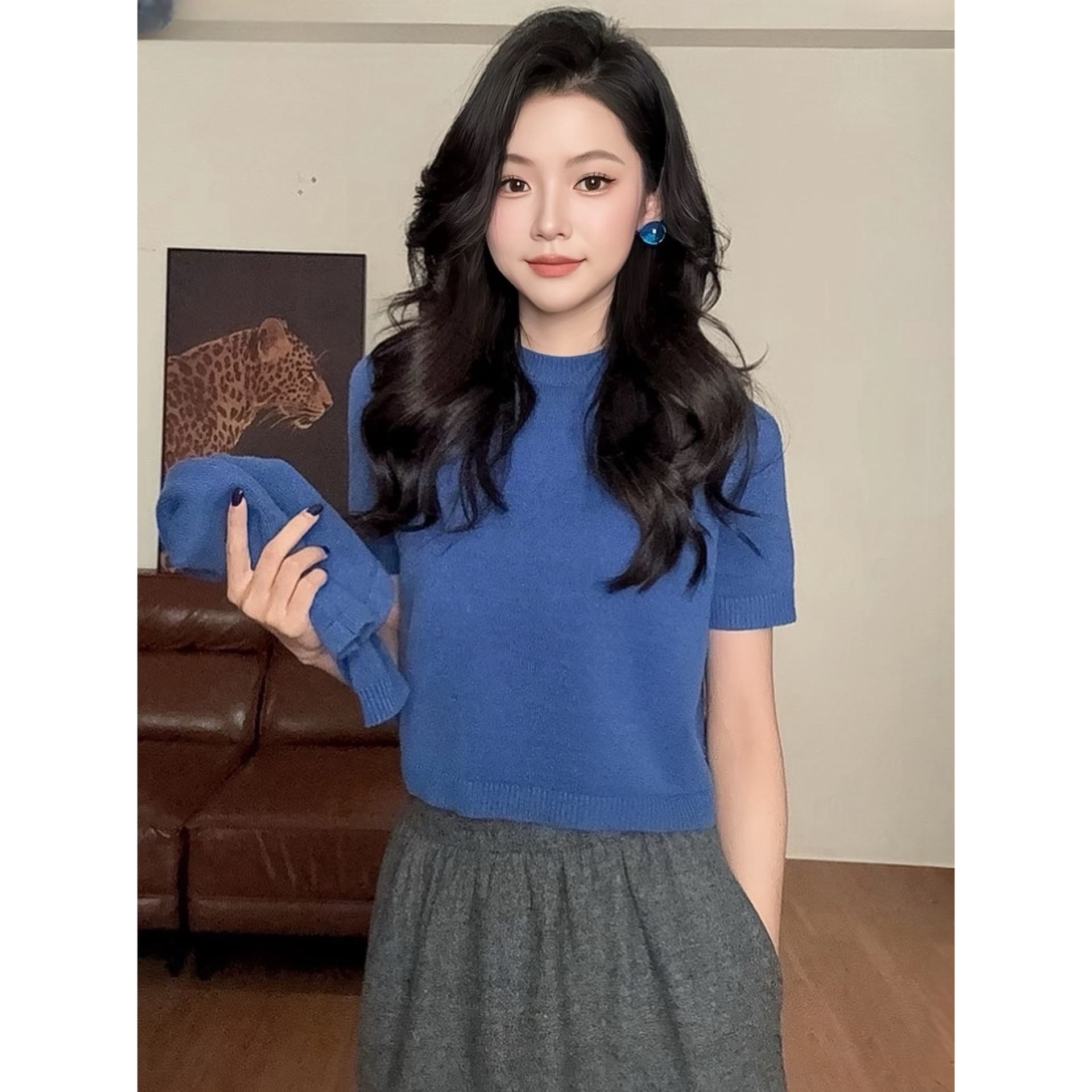 2026 자이언트 잘 생긴 ~ 중 가을 한 부서 탈착식 소매 커버 니트 스웨터 여성 디자인 센스 부드러운 찹쌀 패션 예쁜 스웨터 이미지 3