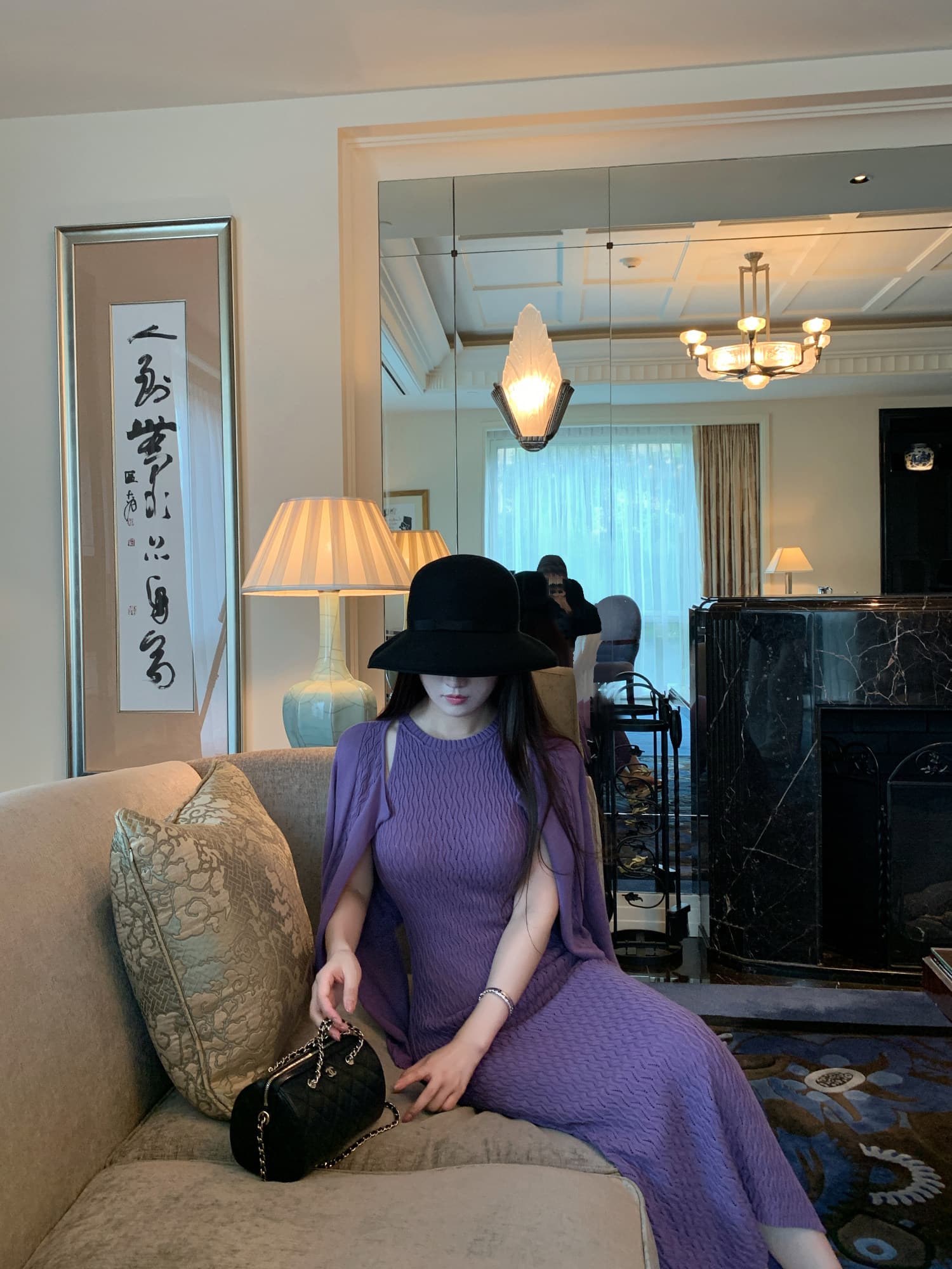 the swan 부문 피닉스 빛 럭셔리 부드러운 자매 프랑스식 우아함 링 그리드 니트 오픈 가디건 몸매 가꾸기 타이트 스커트 드레스 상세 이미지 46