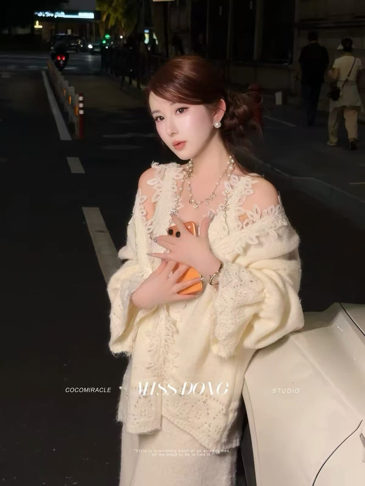 토론토 가을 가을 최고 새 폭탄 양모 니트 오픈 가디건 가져 가라. 점프 슈트 치마 세트 여성 이미지 2