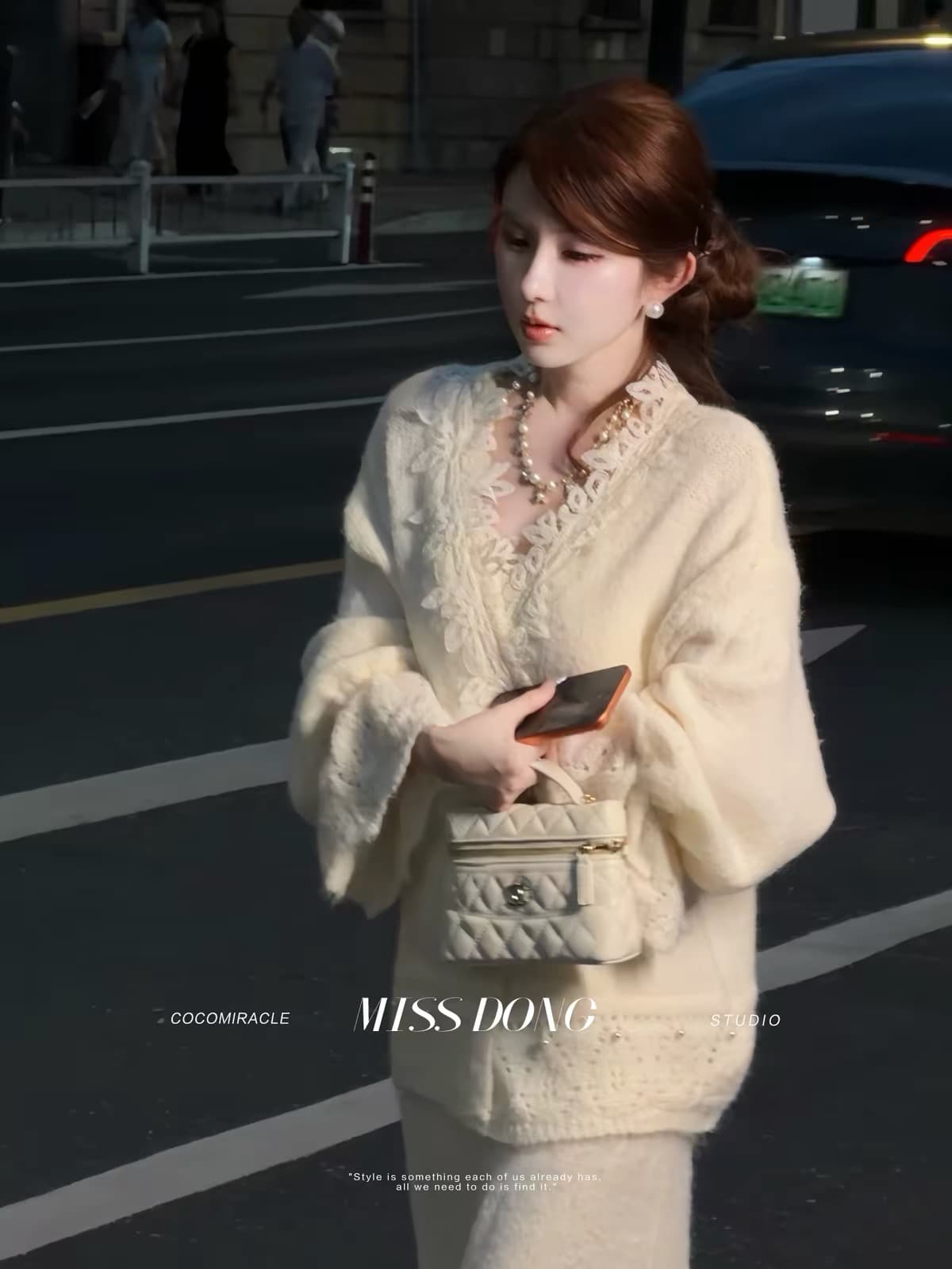 토론토 가을 가을 최고 새 폭탄 양모 니트 오픈 가디건 가져 가라. 점프 슈트 치마 세트 여성 이미지 3