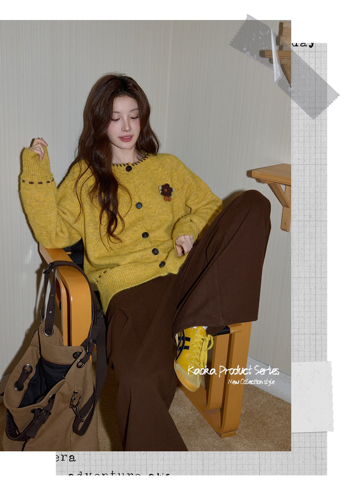 시끄러운 홈 황색 스웨터 여자 겨울 두꺼움 모직물 오픈 가디건 맨위 고급 루즈핏 재킷 수 있습니다. 외출용 니트 스웨터 상세 이미지 9