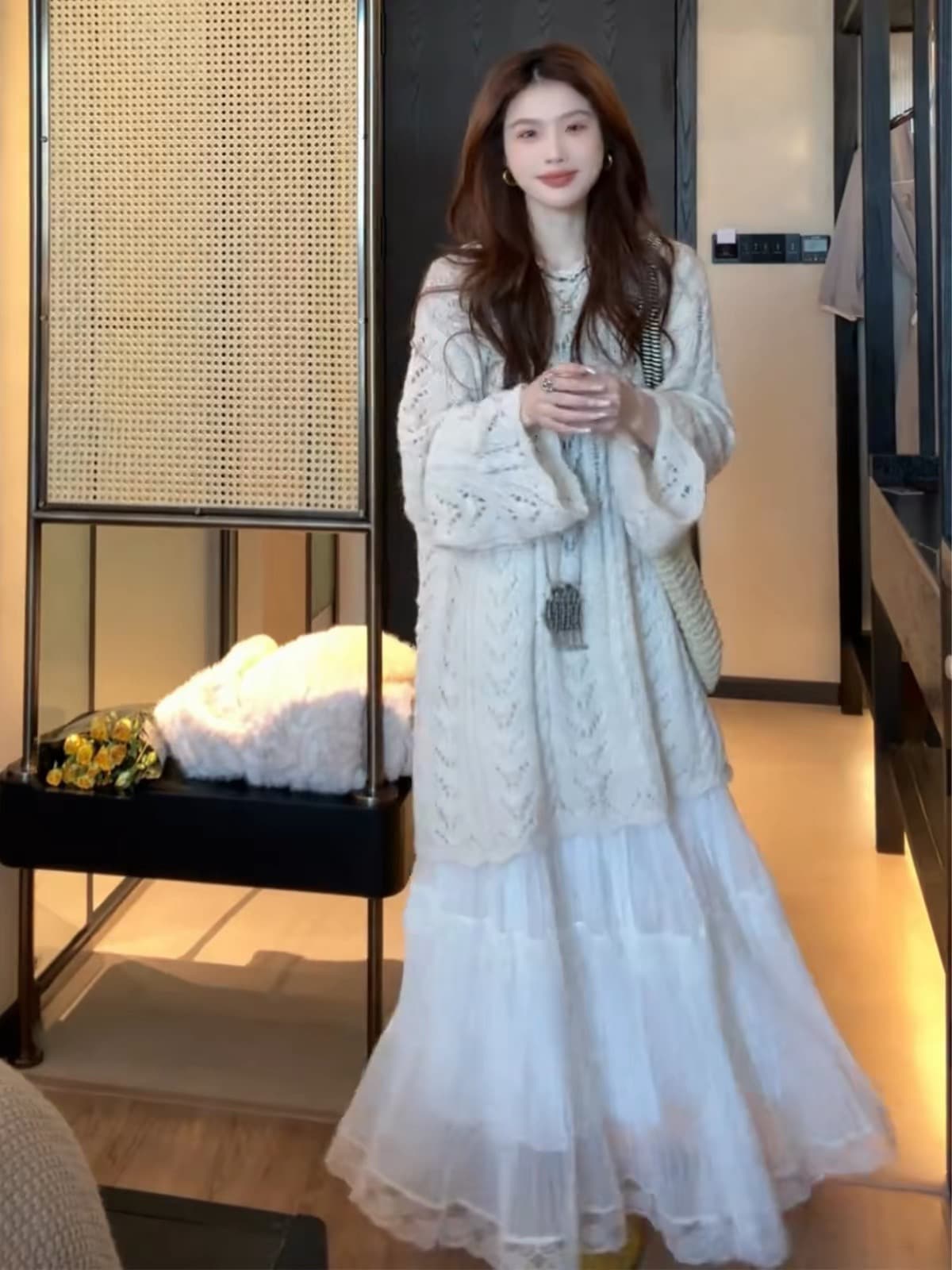 조기 가을 한 부서 부드러운 바람 스웨터 여자 여름 2026 새로운 착용 가져 가라. 고유 한 아름다운 니트 스웨터 상세 이미지 6