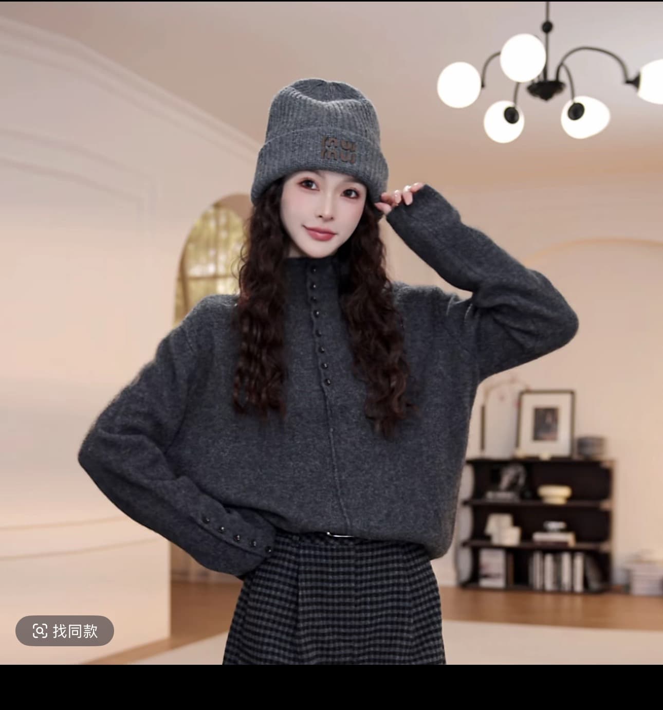 yy studio 회색 반하이넥 스웨터 여자 가을 겨울철 새로운 다용도 풀오버 긴팔 니트 스웨터 이미지 3