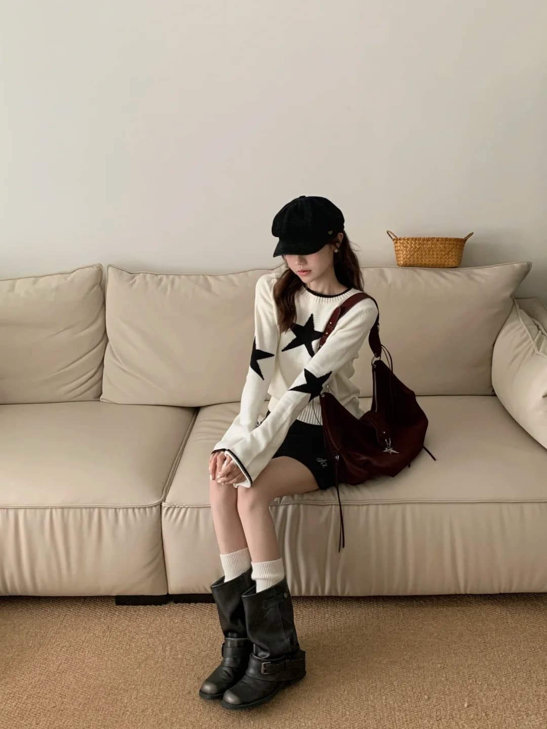 작은 대중 디자인 라운드 넥 스웨터 여자 가을 겨울 2026 새로운 루즈핏 슬림해 보이는 캐주얼 다용도 니트 스웨터 상세 이미지 15