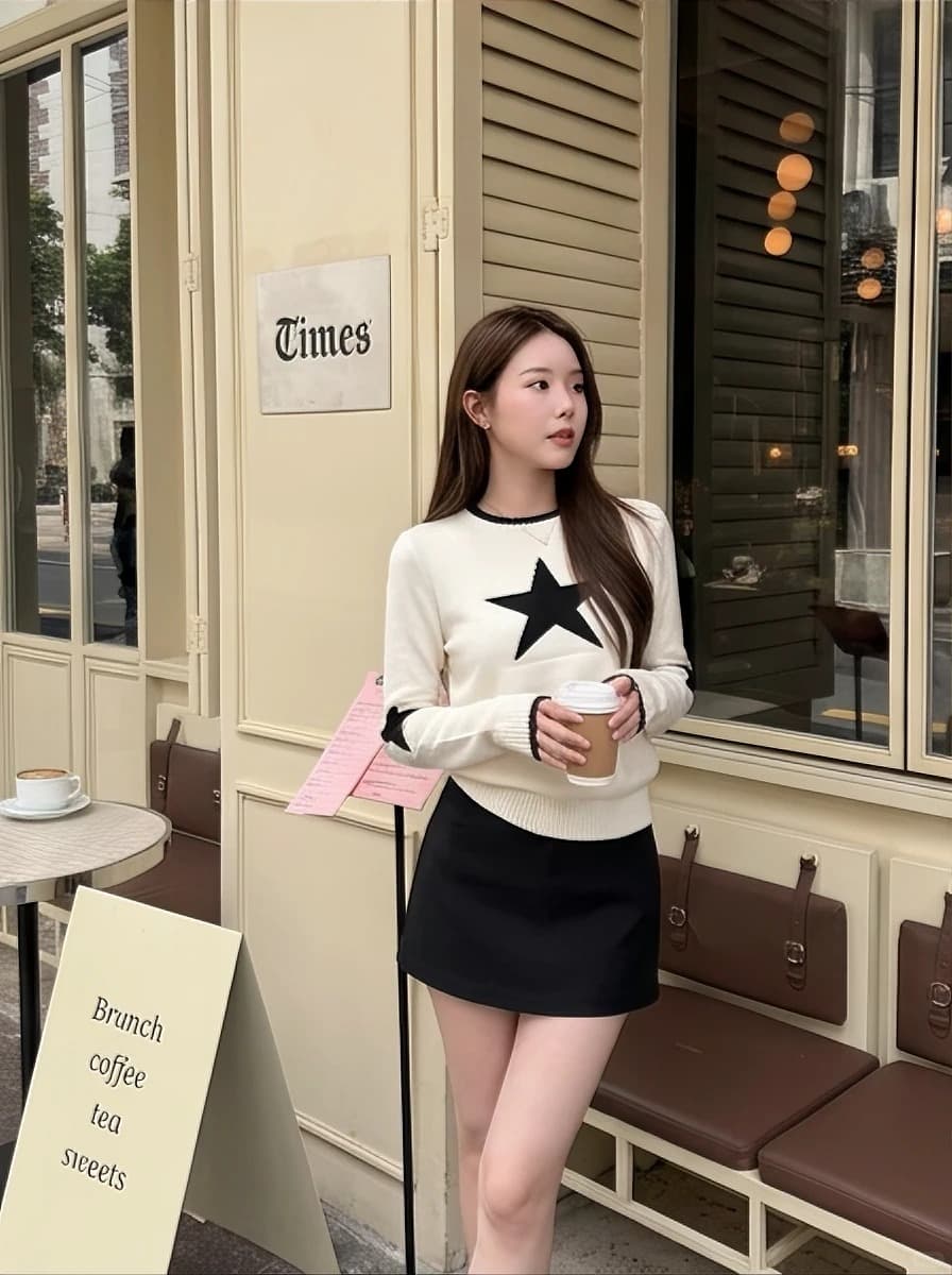 작은 대중 디자인 라운드 넥 스웨터 여자 가을 겨울 2026 새로운 루즈핏 슬림해 보이는 캐주얼 다용도 니트 스웨터 상세 이미지 17