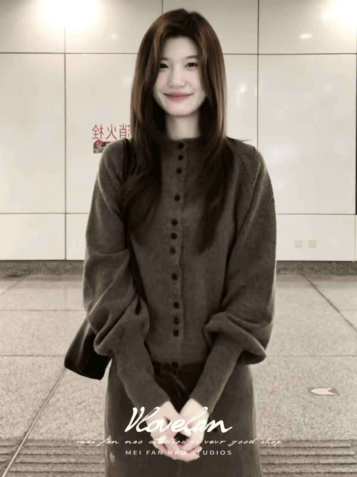 프랑스식 싱글 줄 버튼 긴팔 스웨터 여성 코트 가을 예술 계열 품격 슬림해 보이는 루즈핏 고급 센스 오픈 가디건 맨위