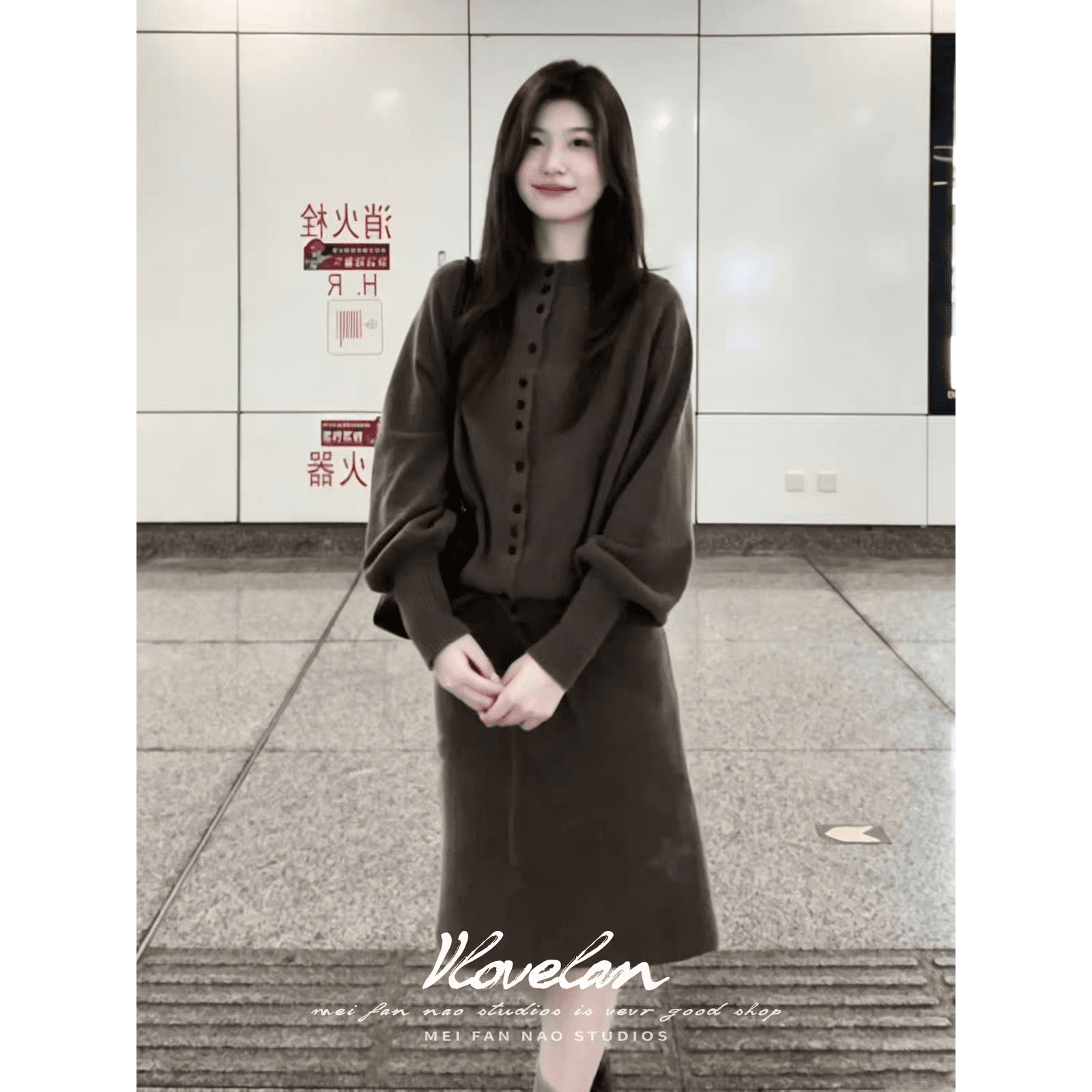 프랑스식 싱글 줄 버튼 긴팔 스웨터 여성 코트 가을 예술 계열 품격 슬림해 보이는 루즈핏 고급 센스 오픈 가디건 맨위 이미지 4