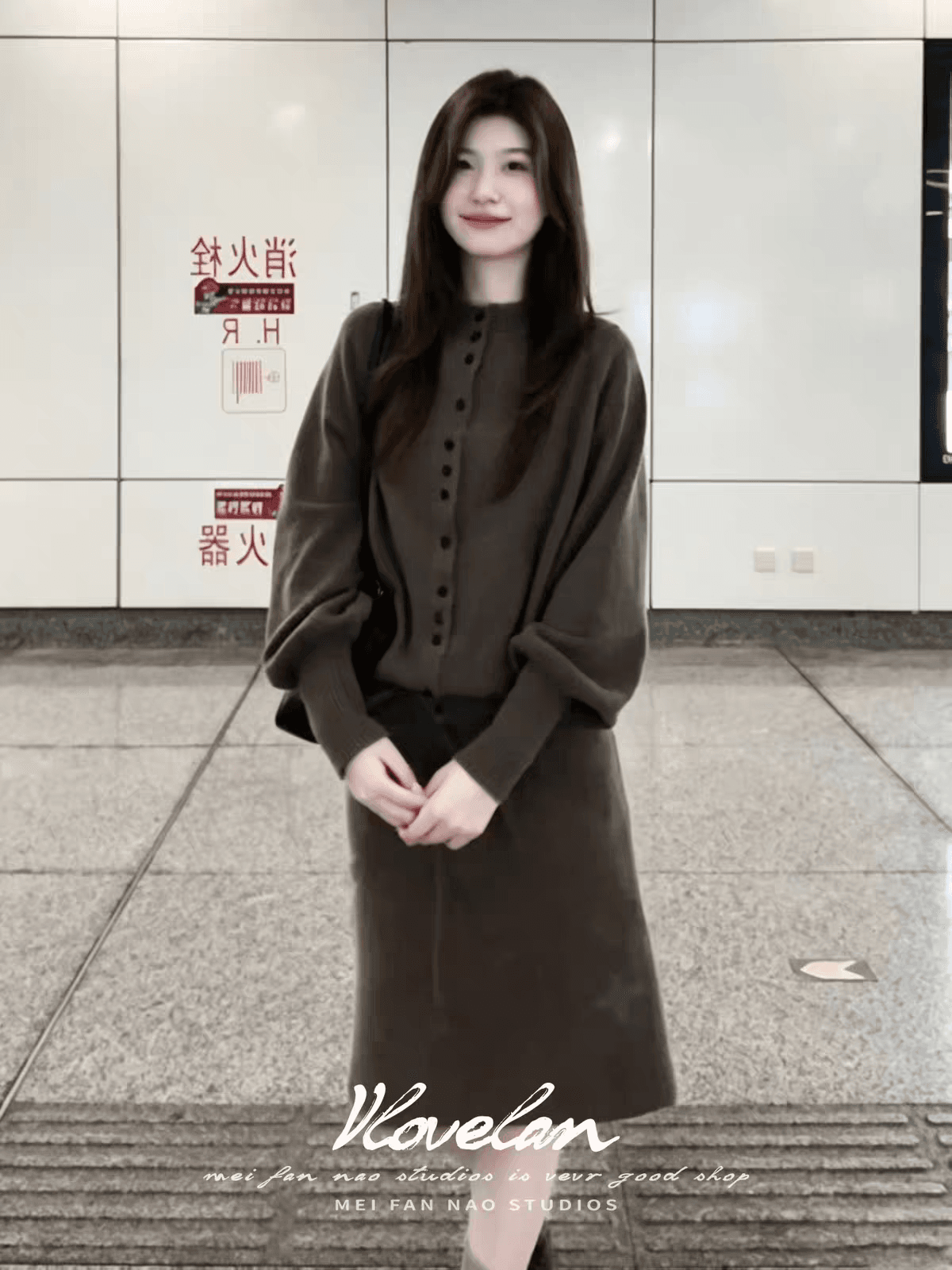 프랑스식 싱글 줄 버튼 긴팔 스웨터 여성 코트 가을 예술 계열 품격 슬림해 보이는 루즈핏 고급 센스 오픈 가디건 맨위 상세 이미지 1