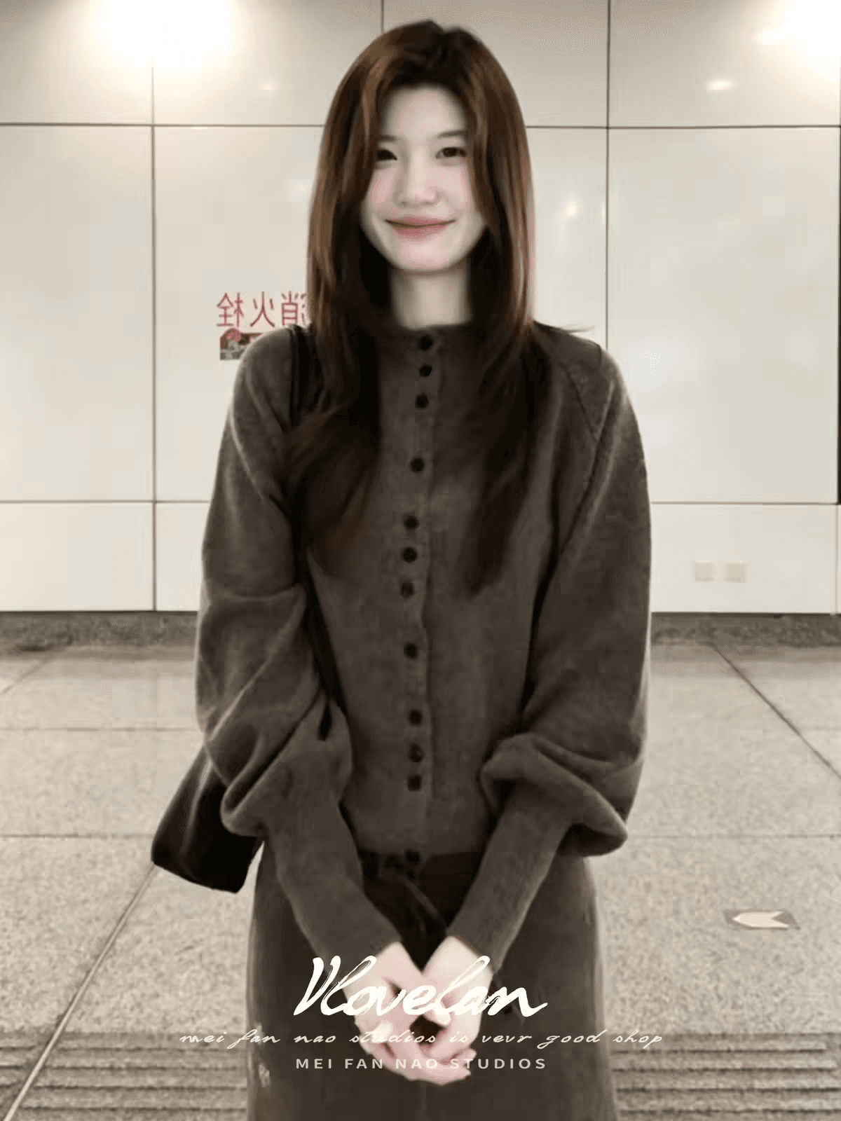 프랑스식 싱글 줄 버튼 긴팔 스웨터 여성 코트 가을 예술 계열 품격 슬림해 보이는 루즈핏 고급 센스 오픈 가디건 맨위 상세 이미지 2