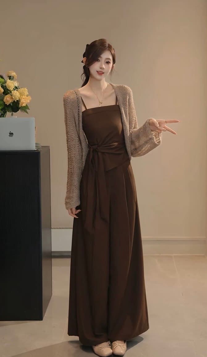 가을 와라. 얕은 깊이 부드러운 품격 니트 오픈 가디건 상세 이미지 2