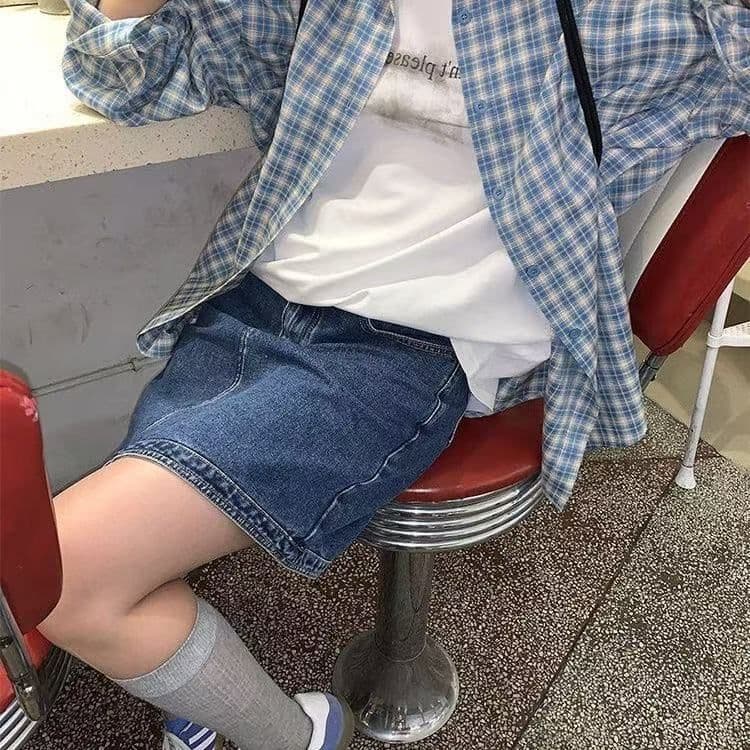 한 부서 배색 체크무늬 긴팔 셔츠 가을 새로운 레트로 루즈핏 느긋한 바람 맨위 오픈 가디건 여성 코트 chic 상세 이미지 2