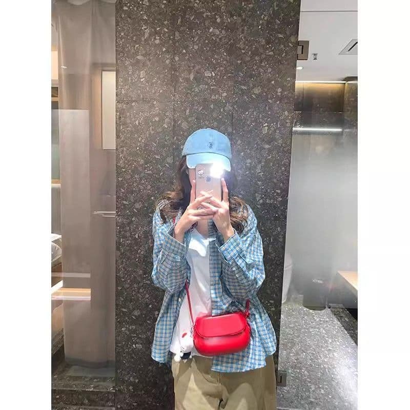한 부서 배색 체크무늬 긴팔 셔츠 가을 새로운 레트로 루즈핏 느긋한 바람 맨위 오픈 가디건 여성 코트 chic 상세 이미지 17