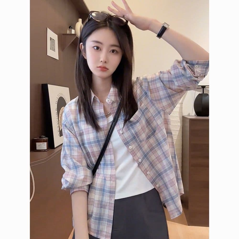 패션 새로운 캐주얼 루즈핏 여름 얇은 스타일 긴팔 셔츠 오픈 가디건 맨위 자외선 차단 재킷 상세 이미지 12