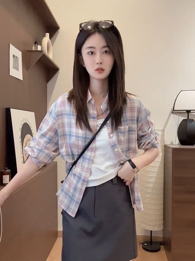 패션 새로운 캐주얼 루즈핏 여름 얇은 스타일 긴팔 셔츠 오픈 가디건 맨위 자외선 차단 재킷 상세 이미지 17
