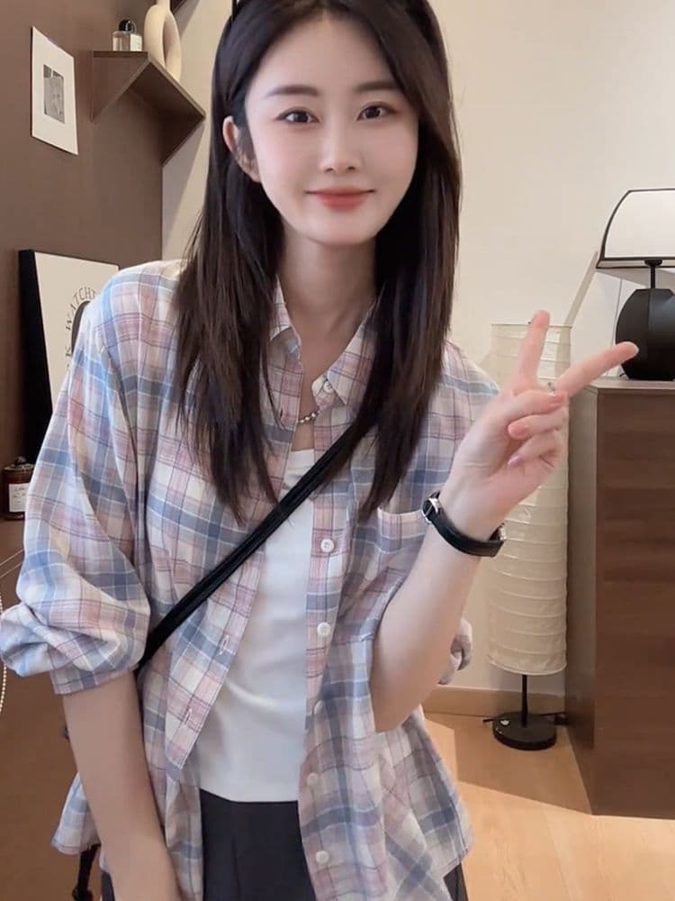 패션 새로운 캐주얼 루즈핏 여름 얇은 스타일 긴팔 셔츠 오픈 가디건 맨위 자외선 차단 재킷 상세 이미지 20