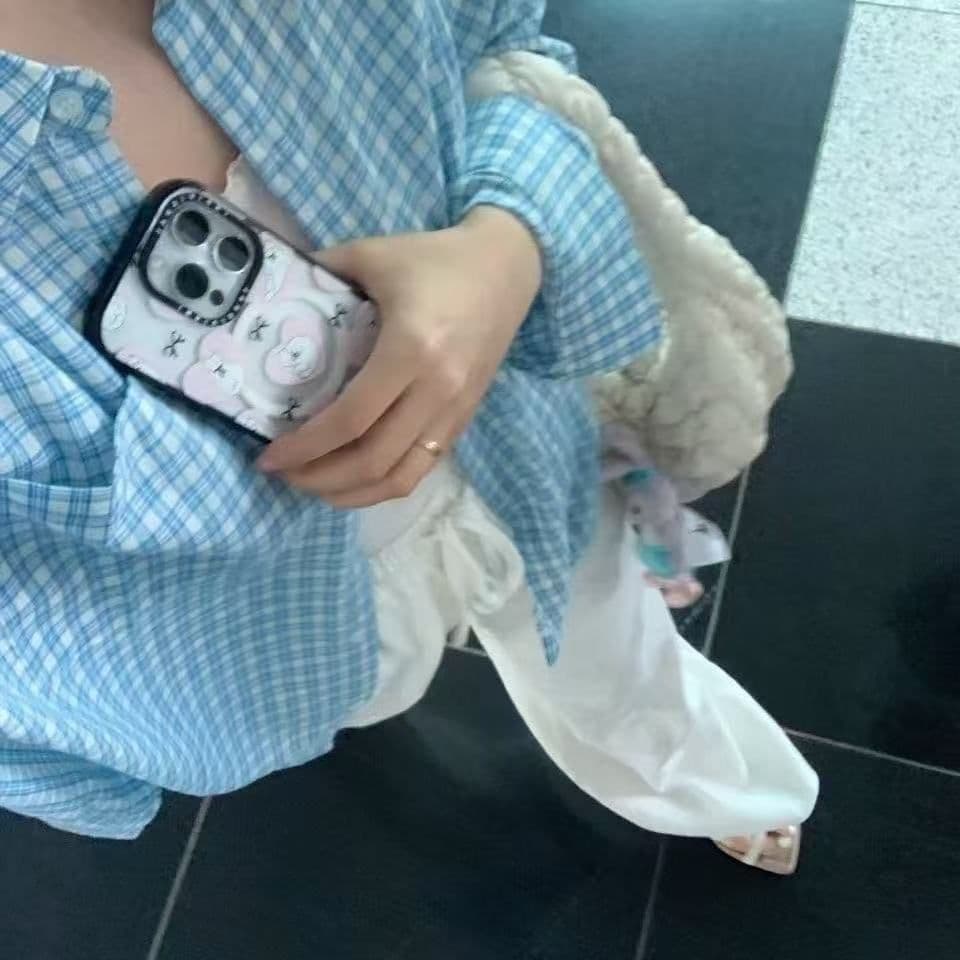 파란색 체크무늬 긴팔 셔츠 여름 새로운 루즈핏 셔츠 자외선 차단 재킷 오픈 가디건 캐주얼 맨위 상세 이미지 10