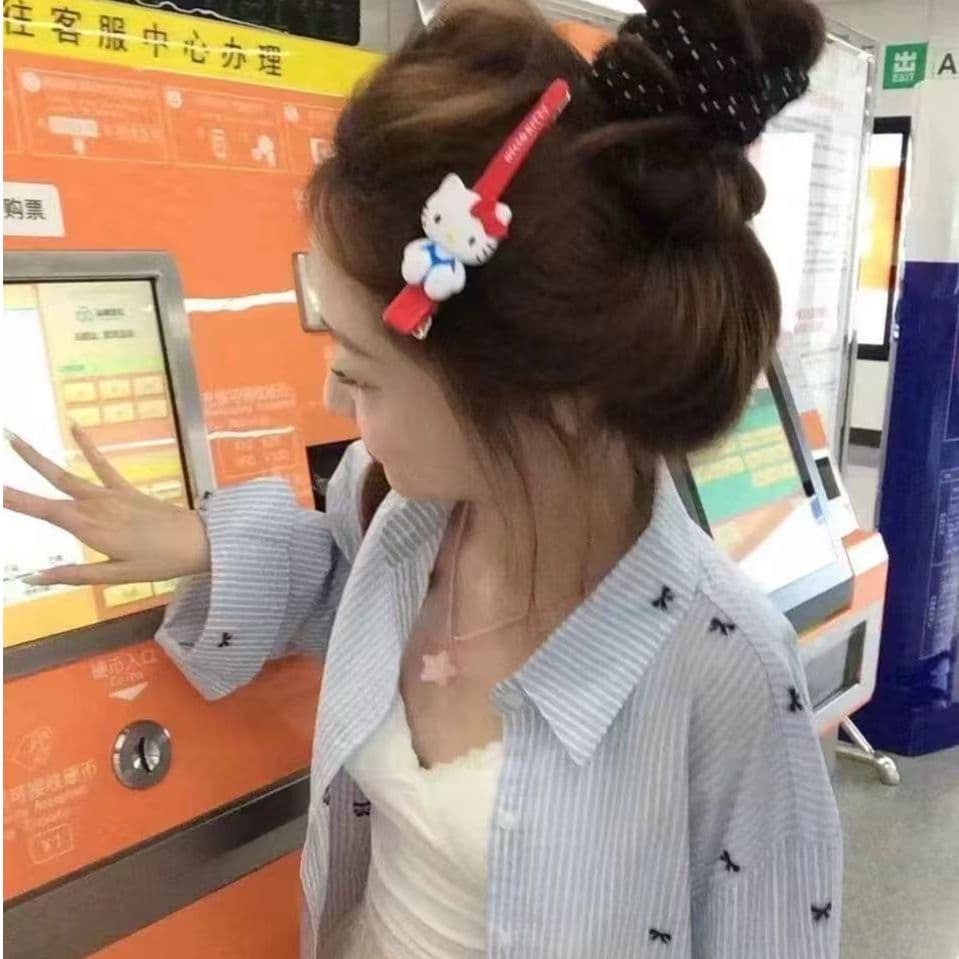 나비 매듭 연령 감소 스트라이프 여성 셔츠 디자인 센스 한 부서 루즈핏 캐주얼 셔츠 긴팔 자외선 차단 맨위 재킷 트렌디 이미지 3