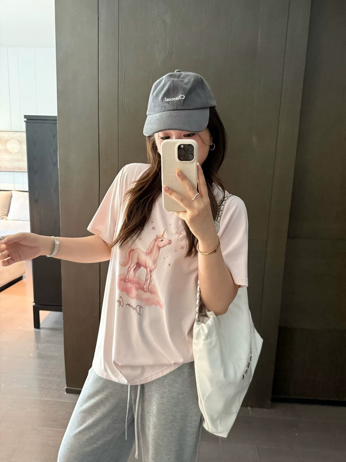 순면 이후 패키지 칼라 여름 드레스 한 부서 반팔 티셔츠 여성 한국 스타일 루즈핏 빅 사이즈 프린트 상세 이미지 5