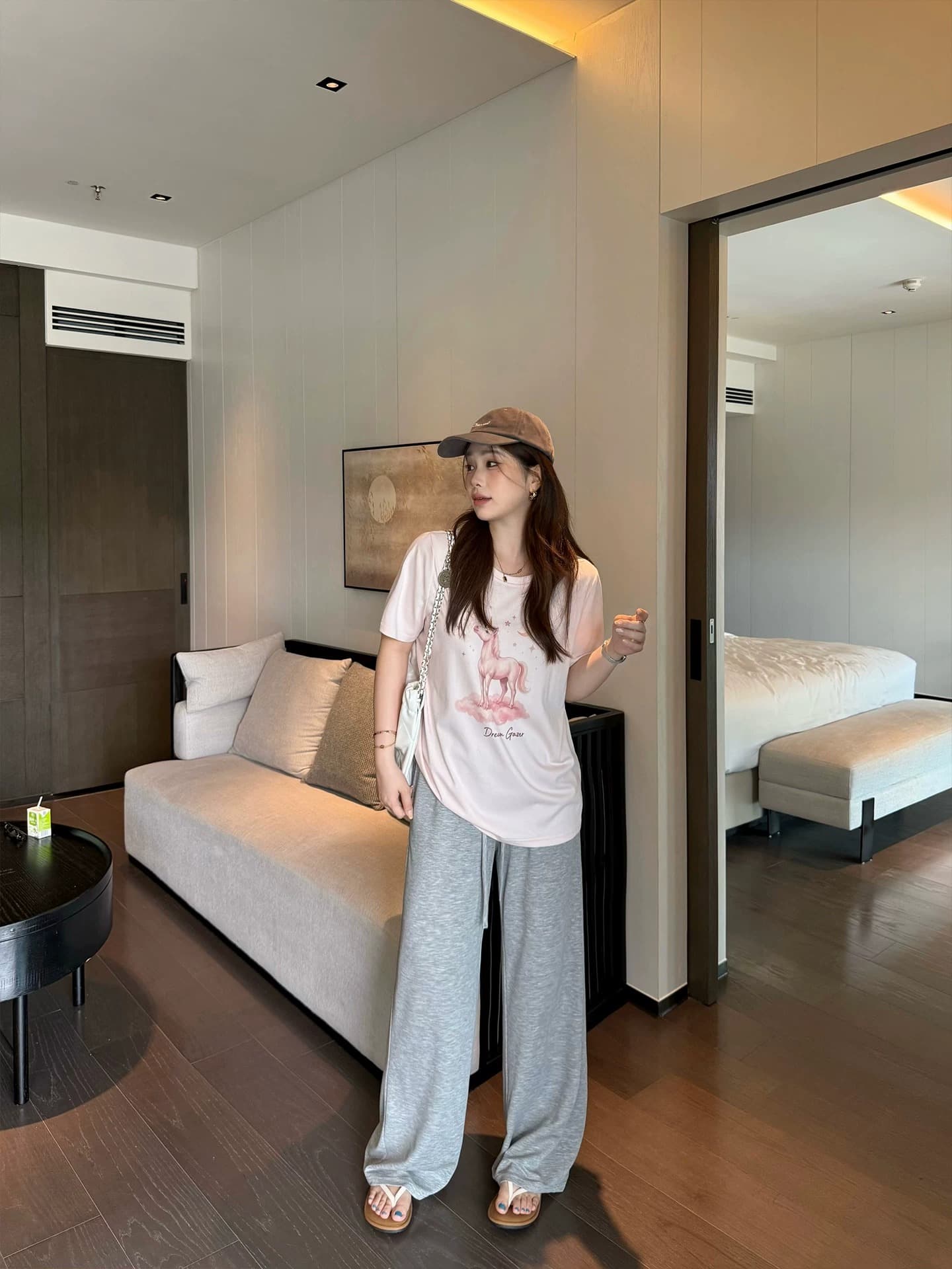 순면 이후 패키지 칼라 여름 드레스 한 부서 반팔 티셔츠 여성 한국 스타일 루즈핏 빅 사이즈 프린트 상세 이미지 6