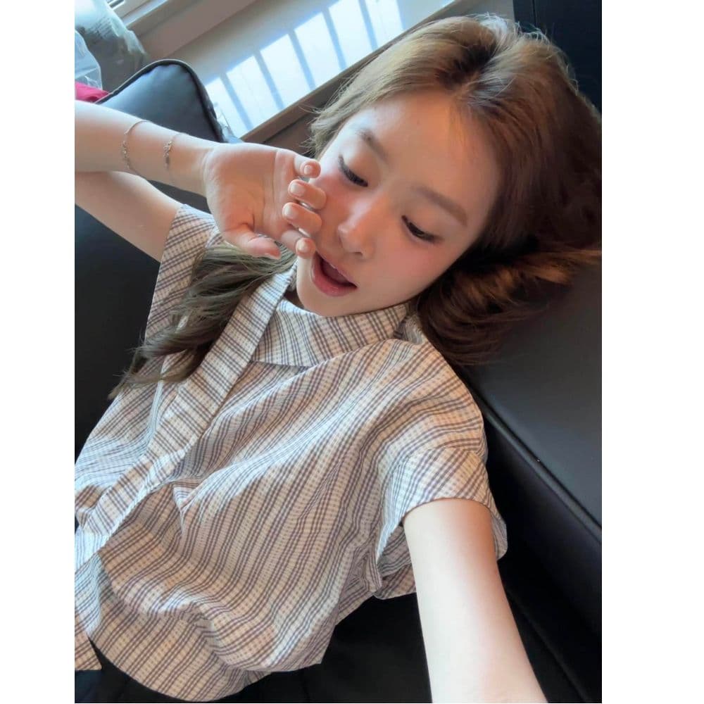 불규칙 허리 수축 민소매 여성 셔츠 새로운 고급 센스 고유 한 캐주얼 쇼트 스타일 셔츠 이미지 5