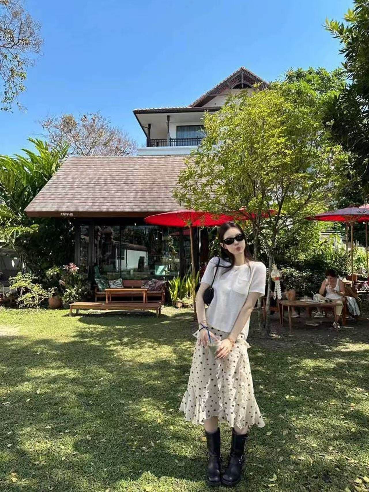 새로운 슈퍼 요정 부드러운 바람 프릴 도트 무늬 반신 스커트 여성 슬림해 보이는 한 마디 중간 길이 스커트 상세 이미지 4