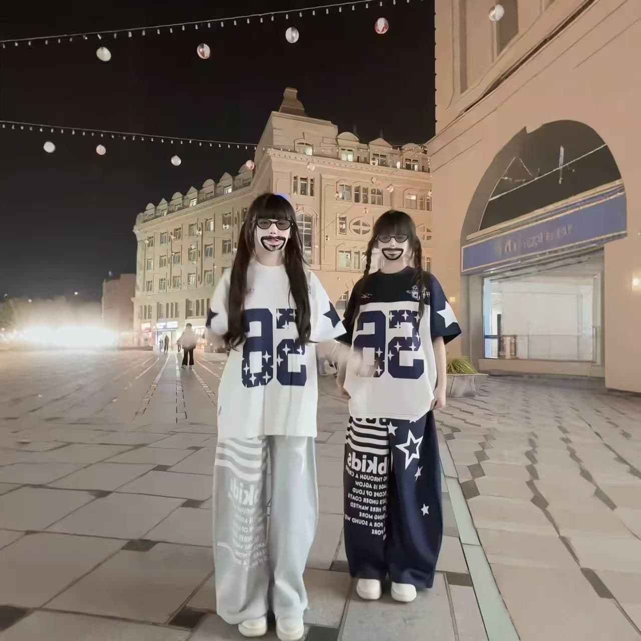 순면 한국 스타일 패션 프린트 루즈핏 티셔츠 상세 이미지 3