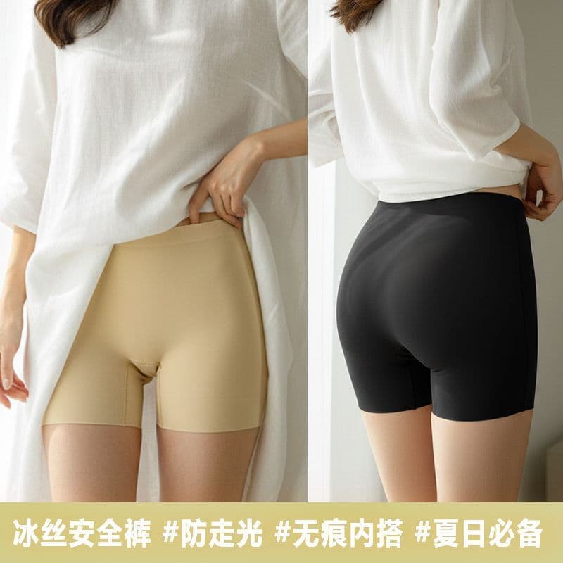 운동 없음 흔적 안전 반바지 얇은 스타일 얼음 실크 네 구석 팬티 만나는 노출 방지 여성 팬티 여름 상세 이미지 3
