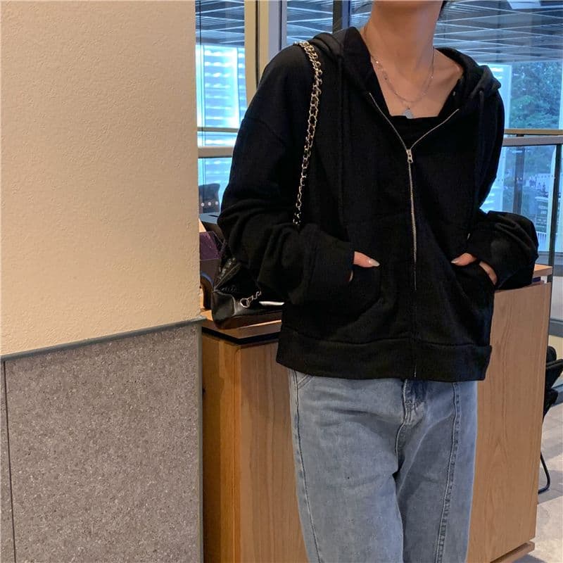 얇은 스타일 오픈 가디건 후드 티 스웨터 루즈핏 캐주얼 다용도 맨위 트렌드 상세 이미지 4