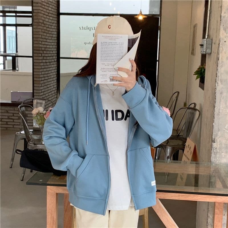 새로운 한국 스타일 학생 여성 의류 오픈 가디건 작은 외투 루즈핏 맨위 이미지 5