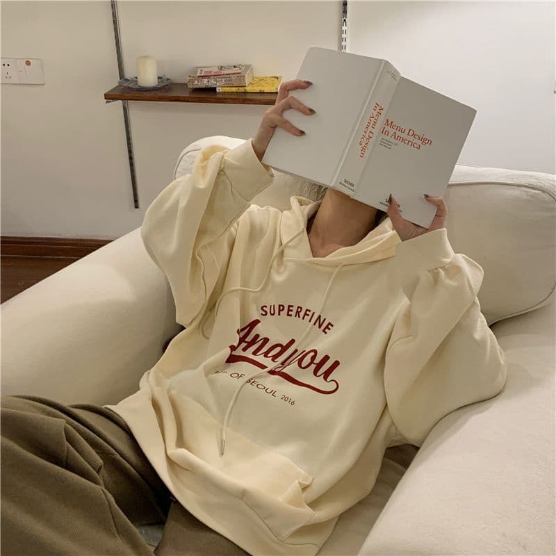 oversize 후드 티 스웨터 여성 루즈핏 캐주얼 느긋한 맨위 재킷 트렌디 상세 이미지 5