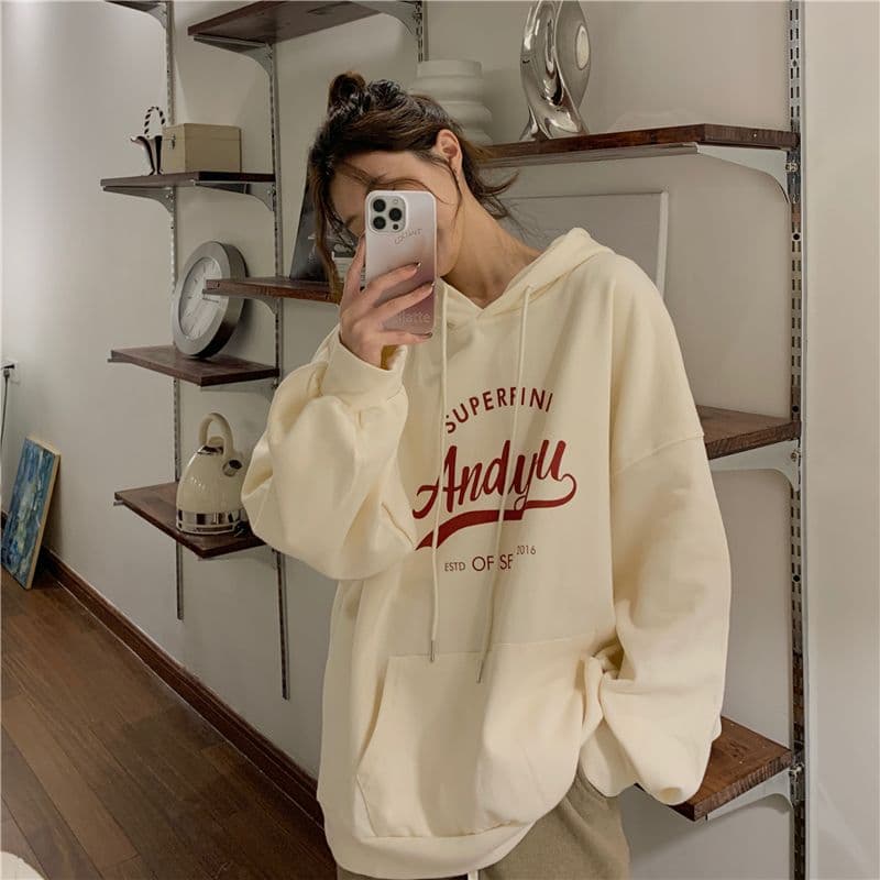oversize 후드 티 스웨터 여성 루즈핏 캐주얼 느긋한 맨위 재킷 트렌디 상세 이미지 7