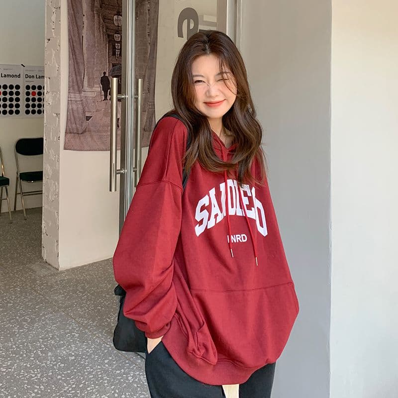 oversize 루즈핏 후드 티 스웨터 여성 느긋한 바람 다용도 재킷