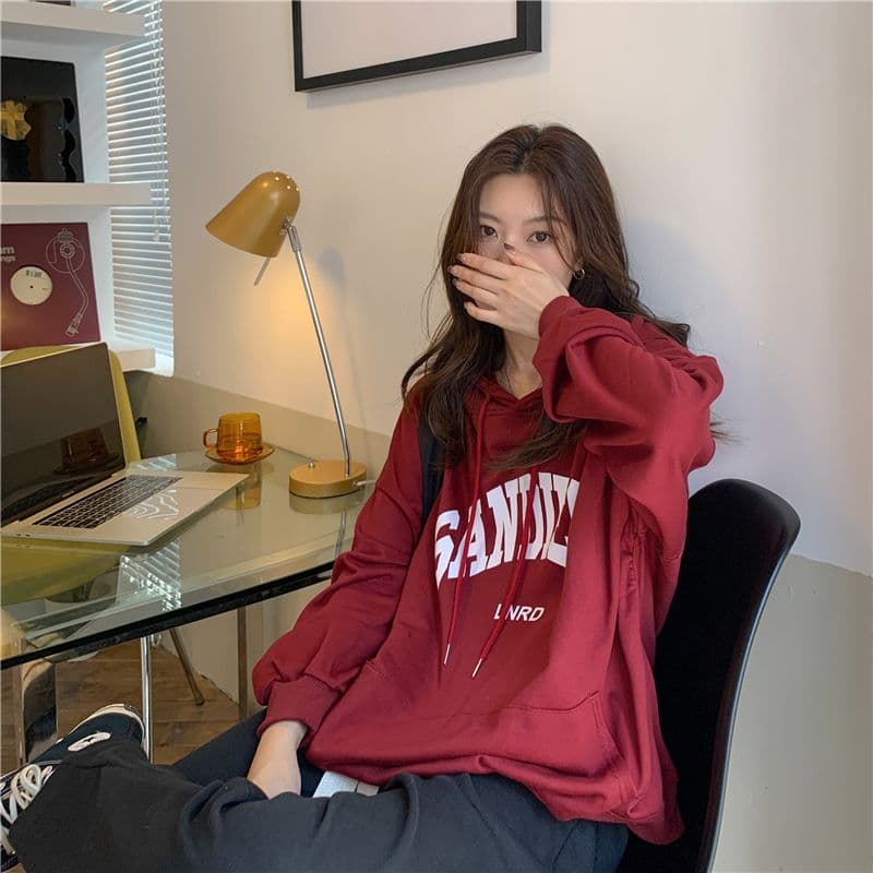oversize 루즈핏 후드 티 스웨터 여성 느긋한 바람 다용도 재킷 상세 이미지 4